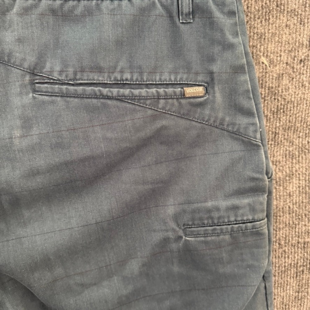 Lot of 2 Volcom Frickin Modern Chino Shorts Mens 36 Blue Striped Twill A0931108 - Picture 5 of 15